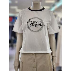 SOUP 세이브존07 레터링 배색 반팔 티셔츠 SBXST25