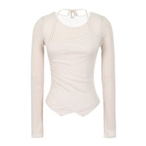 [에이비에프지]베스트 레이어드 스타일 골지 긴팔 티셔츠 APZ1ZK32C