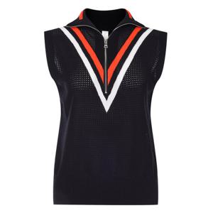 샵앤) 여성 프리미엄 하이넥 통기성 좋은 펀칭 민소매 니트 조끼 LB-WVS-20572-블랙