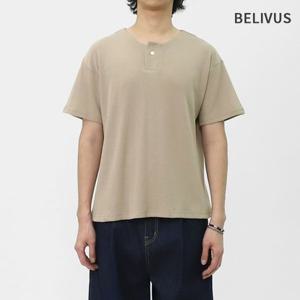 빌리버스 남성 헨리넥 버튼 반소매 무지 티셔츠 BCM091