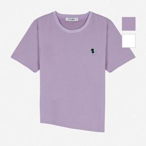 뱅뱅 동백01 여성 자수패치 언발란스 반팔티 CTL319