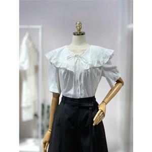 올리브데올리브 (OW5XB416) 러플 카라 자수 블라우스