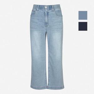 뱅뱅 동백01 인밴드 8부 와이드 크롭 데님팬츠 NQL353