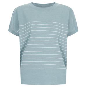 샵앤) 국산 여성 라운드넥 단가라 까슬 가오리핏 반팔 니트티 BOM-WKN-20656-소라