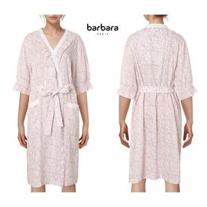 [바바라(언더웨어)]인견 플라워 레이스 나염 로브가운AGW4601R