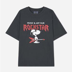 [클라이드]유니 스누피 그래픽 피그먼트 반팔티셔츠 FPCTS373U