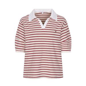 [올리브데올리브]스트라이프 배색 카라넥 티셔츠 (OW5ME653)