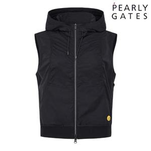 파리게이츠 (521E3JV101BK) 여성 백 메쉬 셔링 절개선 후드 베스트