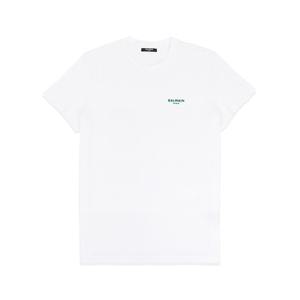 발망 남성 Paris 플록 장식 반팔 티셔츠 CH0EF000 BB04 GQZ