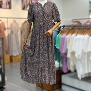 [써스데이아일랜드]레이온 플라워 롱 원피스 t246mop133_DG