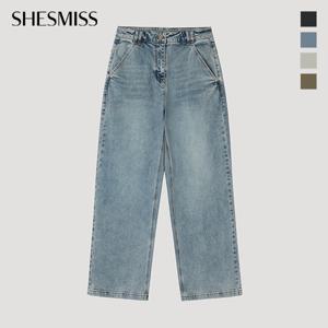 [쉬즈미스] 가먼트 다잉 와이드 데님 팬츠_SSMSLP32070