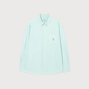 M 커버낫긴팔티 CQK CO2501SH31-SB C 로고 다잉 옥스포드 셔츠 Sky Blue