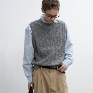 MAN 클래식 크루넥 니트 베스트 [GREY] / SBE3M06004