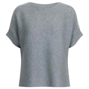 샵앤) 여성 라운드 가로골지 가오리핏 반팔 니트티 BOM-WKN-20787-그레이