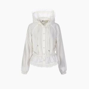 [에고이스트] [BLUE LABEL] 레이스러플 후드 블라우스 ER3OBL03