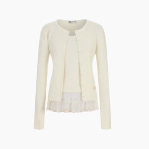 [에고이스트] [BLUE LABEL] 레이스 포인트 나시 가디건 SET ER3OKG02