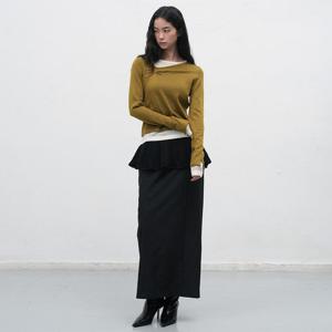 WOMAN 스캘럽 미니 레이어드 스커트 [BLACK] / WBE3L13511