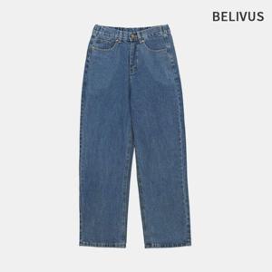 빌리버스 남자 중청 뒷밴딩 세미와이드 빅사이즈 데님 팬츠 BHDNP001