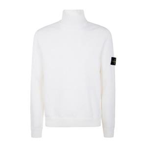 스톤아일랜드 로고 패치 리브드 커프 터틀넥 스웨터 K2S1551000