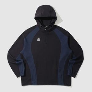 엄브로후드티 LQC UP321SHD91-BLK 액티브 볼드라인 후드 하프 집업 BLACK