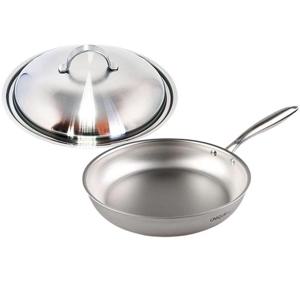 키친아트 유니크316 IH 통5중 무연마 후라이팬28cm-스텐커버