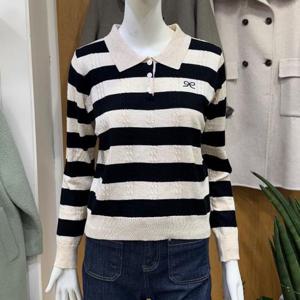 클리지 DP01 리본 꽈배기 카라 니트 CP2WKT07