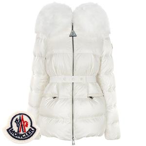 몽클레어 화이트 보에드 후드 퍼 숏 구스 다운 자켓 1A00099 595FE 034