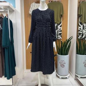 클리지 DP01 도트 밴딩 스퀘어 롱 원피스 CP7WOP01