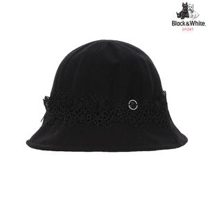 [블랙앤화이트]여성 레이스 배색 버킷햇 8635LBAH_BLACK