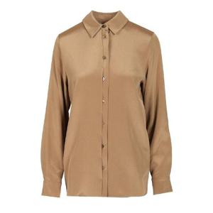 막스마라  Stretch silk cady shirt 긴팔 셔츠 FW25 2521116018600120007 6183979 Brown