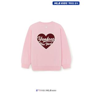 [MLB키즈US] (7AMTH0356-50PKS) 스트릿 하트 아트웍 기모 맨투맨 아동맨투맨 키즈맨투맨