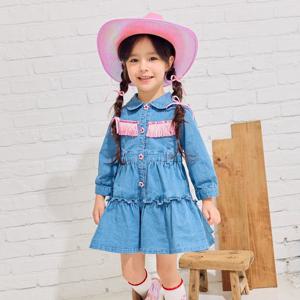 [프렌치캣(백)]Denim 수술 원피스 Q44DAO200