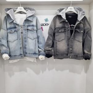 [행텐주니어]후드 탈부착 부드러운 청 쟈켓14510-110-204-10