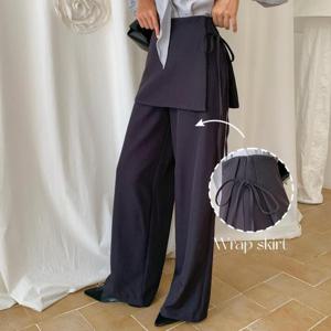 [다잇템]여성 레이온 치마 코디 랩 넓은 슬랙스