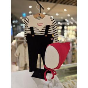 [블루독베이비] 25 FW(블랙)홀리데이 멜빵 상하세트(45C7067216)성탄절 크리스마스 백일 돌 선물 조카 등원