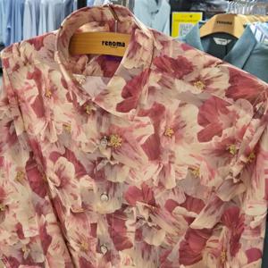 [레노마셔츠]일반핏/긴소매/면100/플라워 프린트 셔츠 RLFOR1203