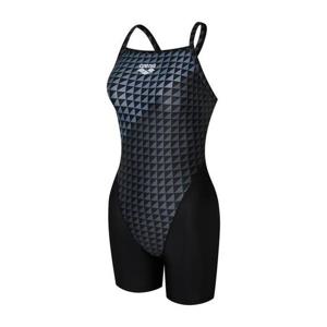 아레나 세이브존08 여성수영복 체크포인트 3부 반신 드롭백 A5FL1LD37BLK