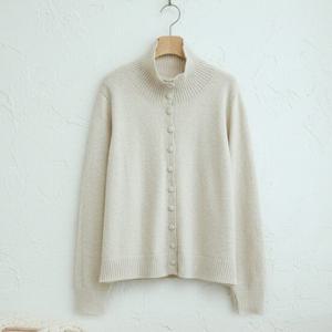 샵앤) 여성 롱넥버튼 싸개단추 데일리 니트 가디건 DGB-WCD-5040-연베이지