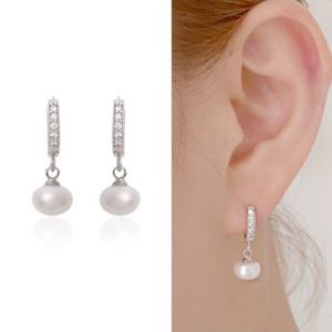 [미니아트] 천연 담수 진주 14K Gold-pin 귀걸이_MS154