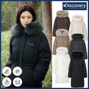[백화점]디스커버리 25FW 겨울 신상 여성 켈리 구스다운 헤비롱패딩점퍼/세미오버핏/탈부착폭스퍼/프리미엄롱패딩 DWDJ9A056