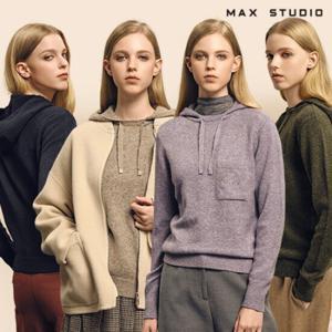 막스스튜디오 울 블렌드 엠블럼 후드 니트3종