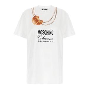 모스키노   반팔 티셔츠 SS25 A070305411001 5475665 White