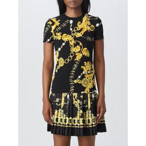 베르사체 진스 꾸뛰르   반팔 티셔츠 FW23 75HAH608JS214 G89 6227156 Black