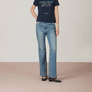 [듀엘]하이웨스트 세미 부추컷 데님 팬츠(D253PSA409)