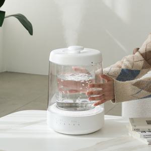 모리츠 유리 스팀가열식 가습기 수조분리급수 대용량 물멍 4L