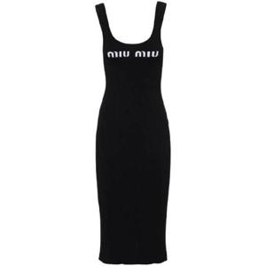 25 FW 미우미우 로고 프린트 오픈 백 드레스  MMA776S23112TJ TP432020189