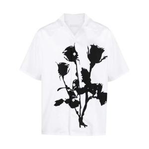 25 FW 프라다 플라워 자수 포플린 볼링 셔츠 UCS449SOOO14MB TP440823289