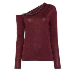 25 FW Brunello Cucinelli 원숄더 체인 장식 탑 M13857309C9663 TP441313905