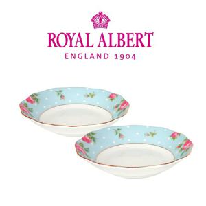 [로얄알버트]뉴황실장미 소찬기 2P세트 폴카블루