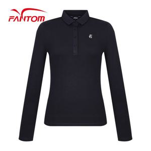 [팬텀] 여성 솔리드 시보리 카라 긴팔 티셔츠